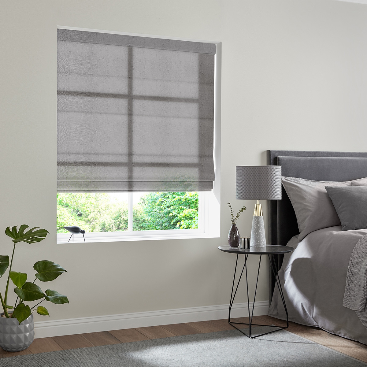 Product photograph of Alvarez Smoke Roman Blind from Choice Furniture Superstore.