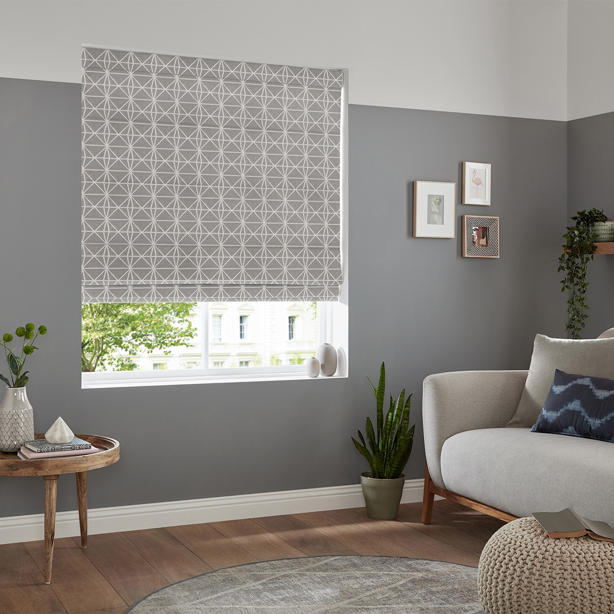 Product photograph of Gosling Silver Roman Blind from Choice Furniture Superstore.