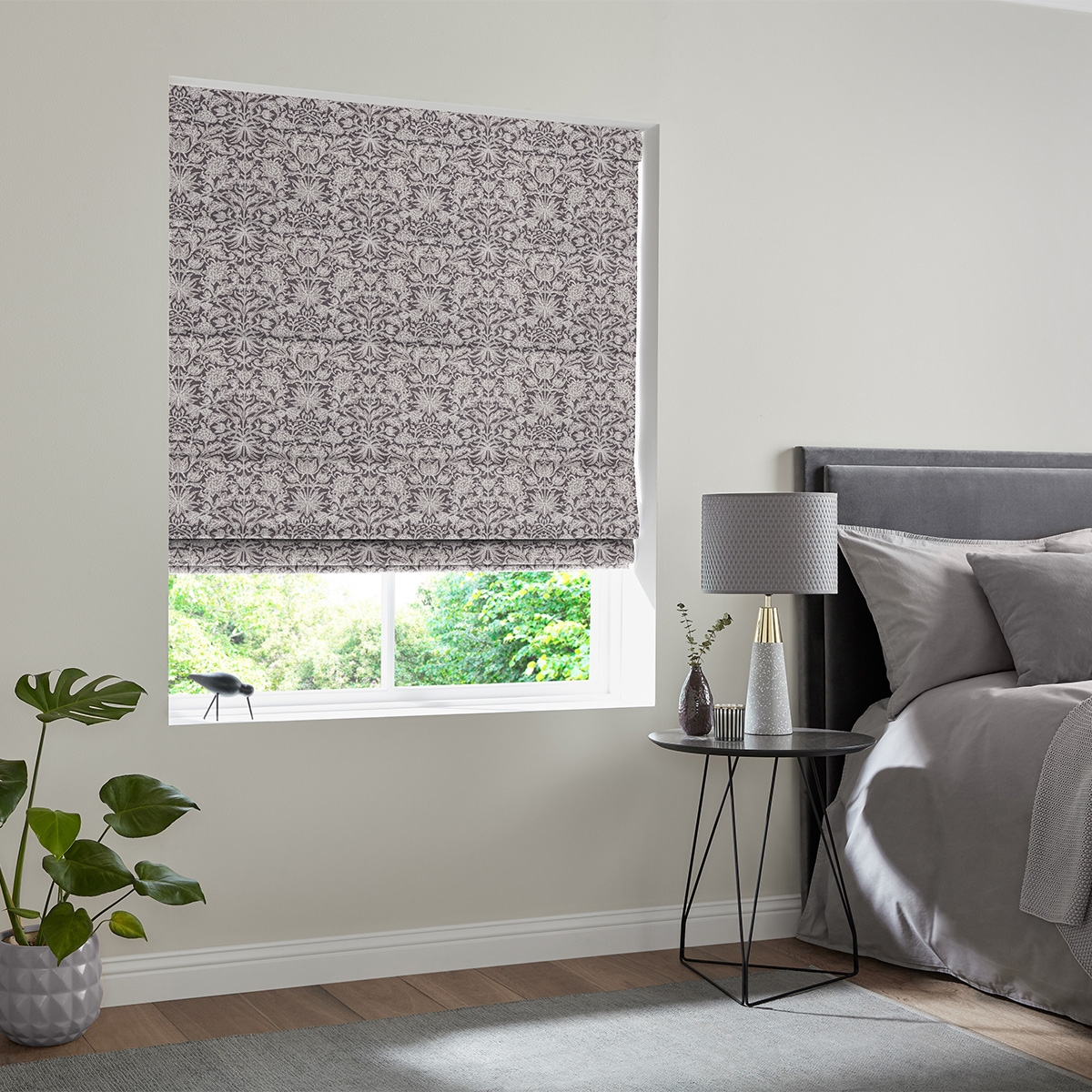 Product photograph of Nunez Plum Roman Blind from Choice Furniture Superstore.