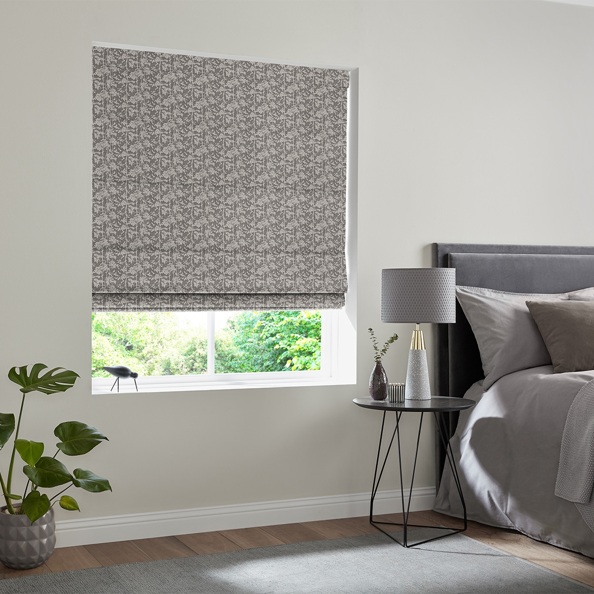 Product photograph of Pavard Graphite Roman Blind from Choice Furniture Superstore.