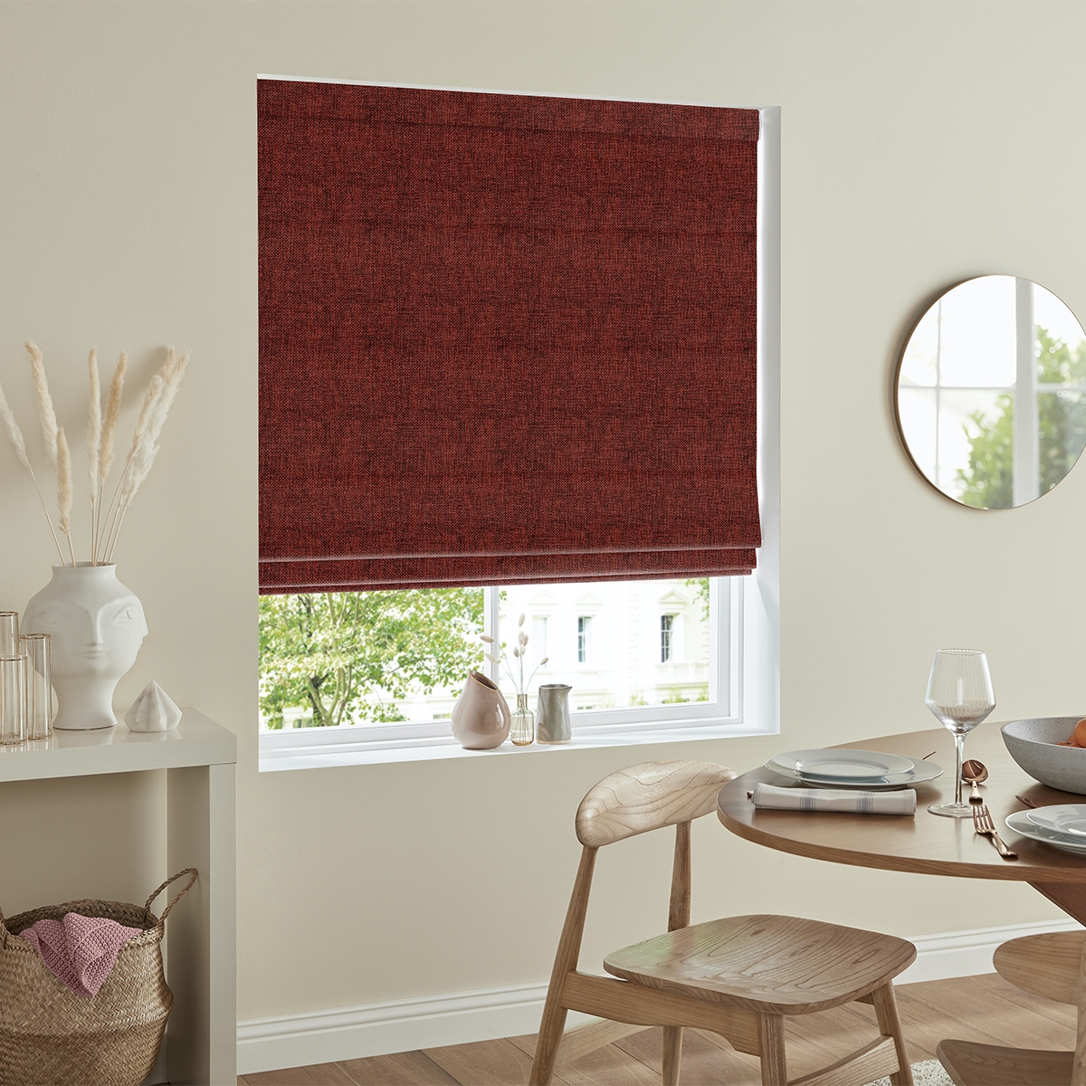 Product photograph of Virgil Crimson Roman Blind from Choice Furniture Superstore.
