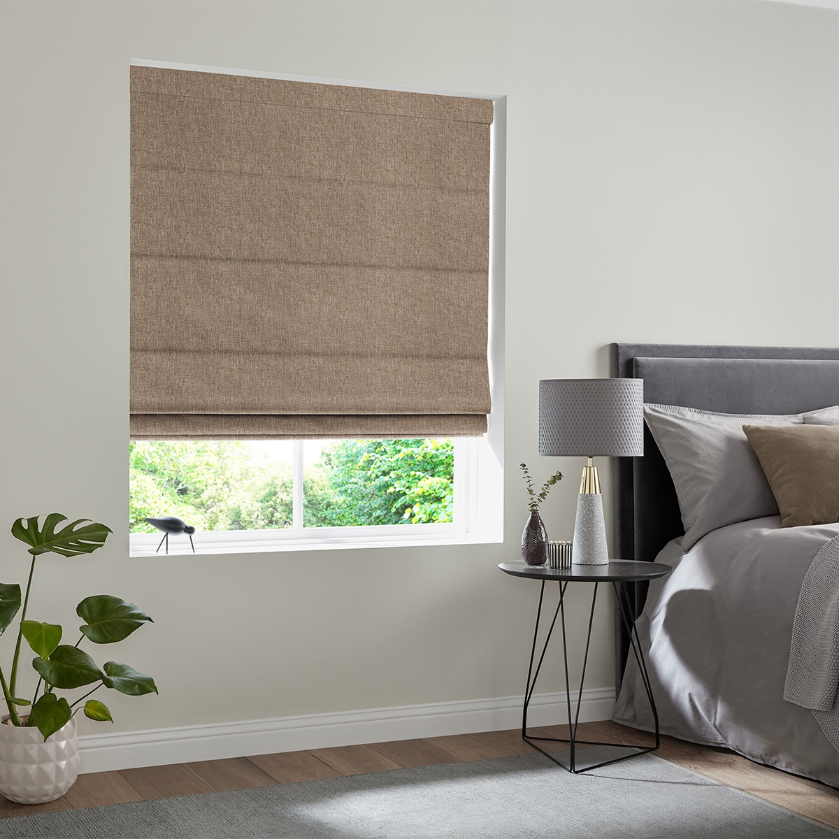 Product photograph of Ruben Biscuit Roman Blind from Choice Furniture Superstore.
