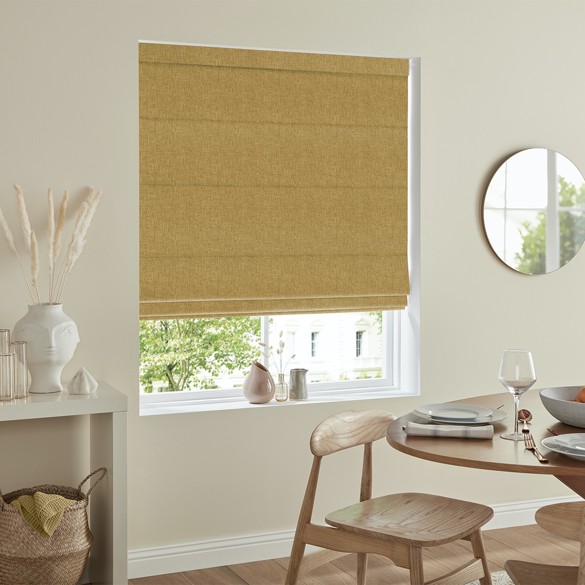 Product photograph of Ruben Saffron Roman Blind from Choice Furniture Superstore.