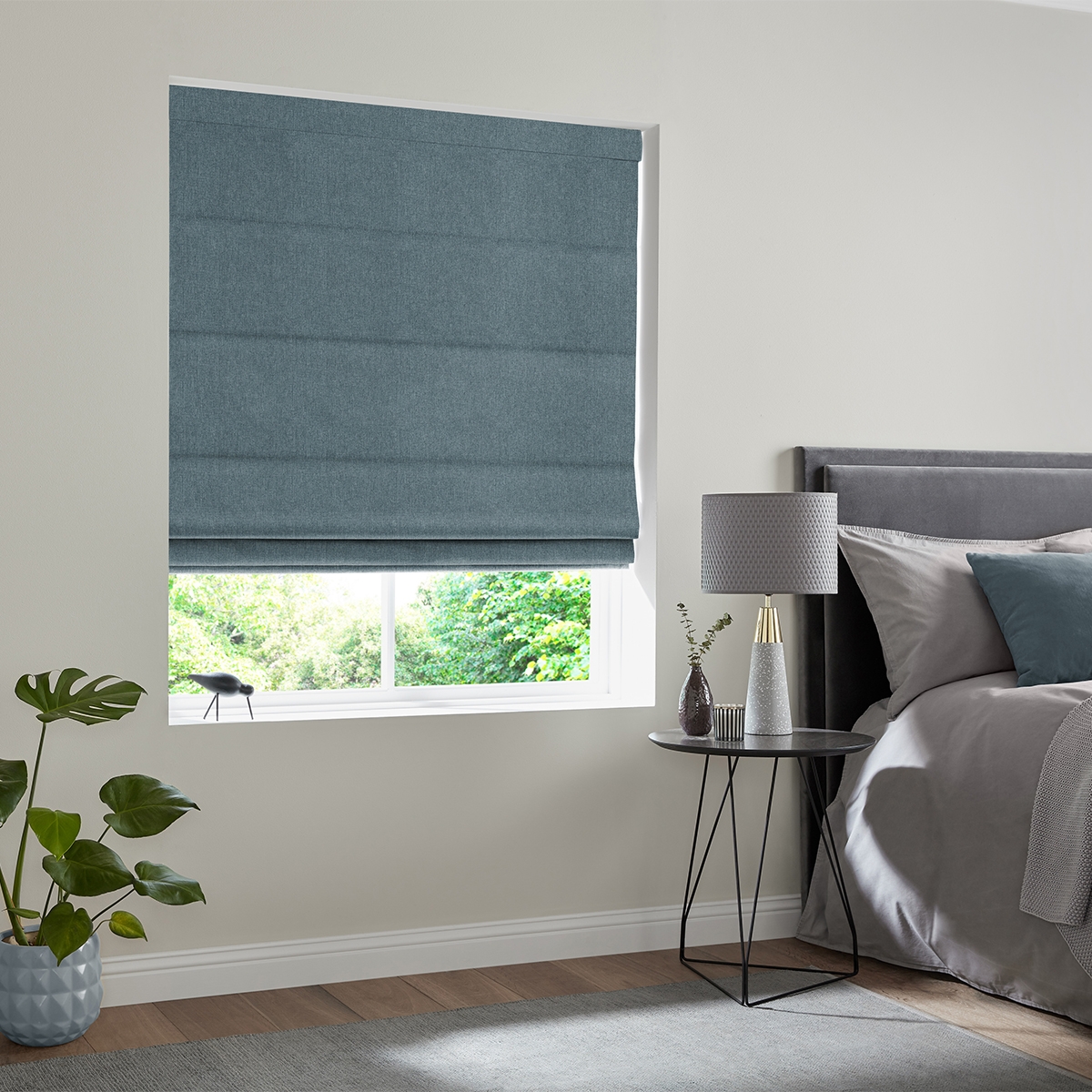 Product photograph of Ruben Teal Roman Blind from Choice Furniture Superstore.