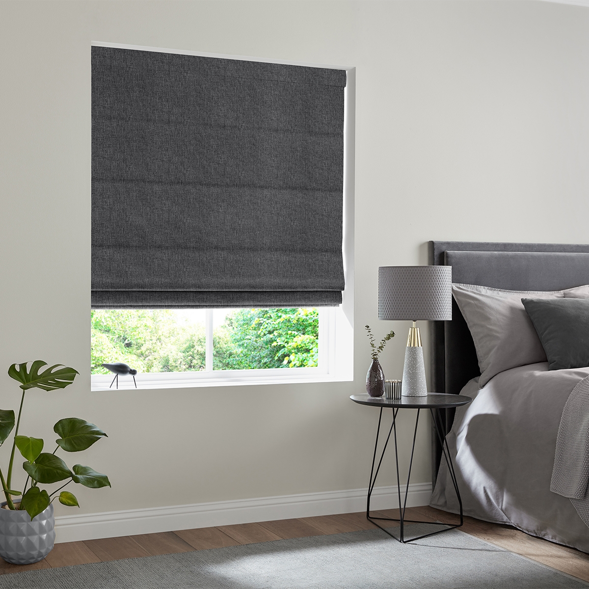 Product photograph of Ruben Smoke Roman Blind from Choice Furniture Superstore.