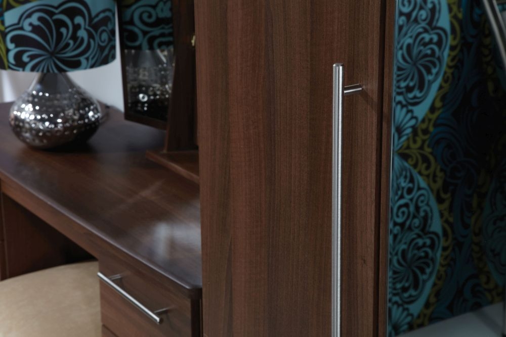 Product photograph of Sherwood Walnut Effect 2 Door Wardrobe - 1 Mirror from Choice Furniture Superstore.