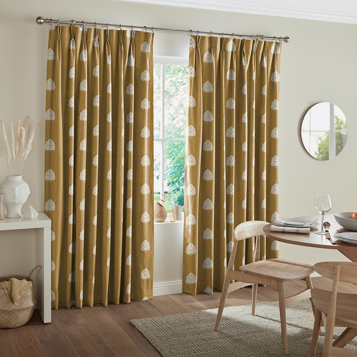 Product photograph of Coman Ochre Curtain from Choice Furniture Superstore.