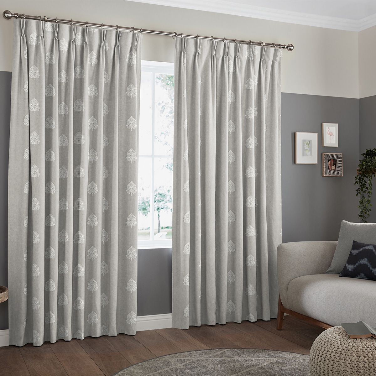 Product photograph of Coman Silver Curtain from Choice Furniture Superstore.