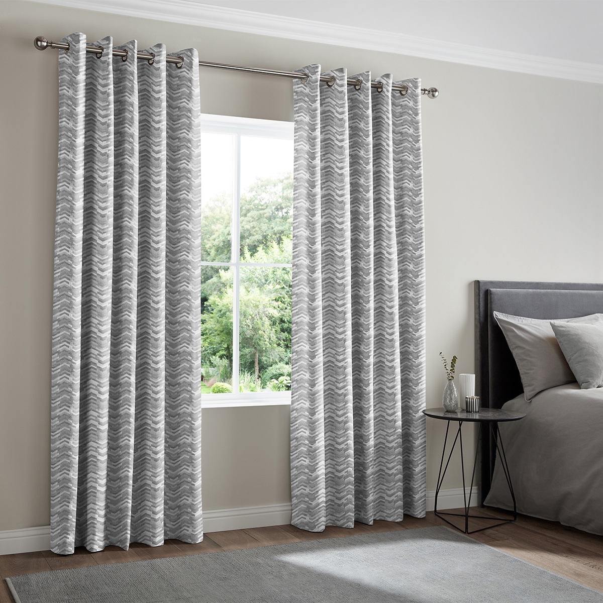 Product photograph of Diaz Silver Curtain from Choice Furniture Superstore.