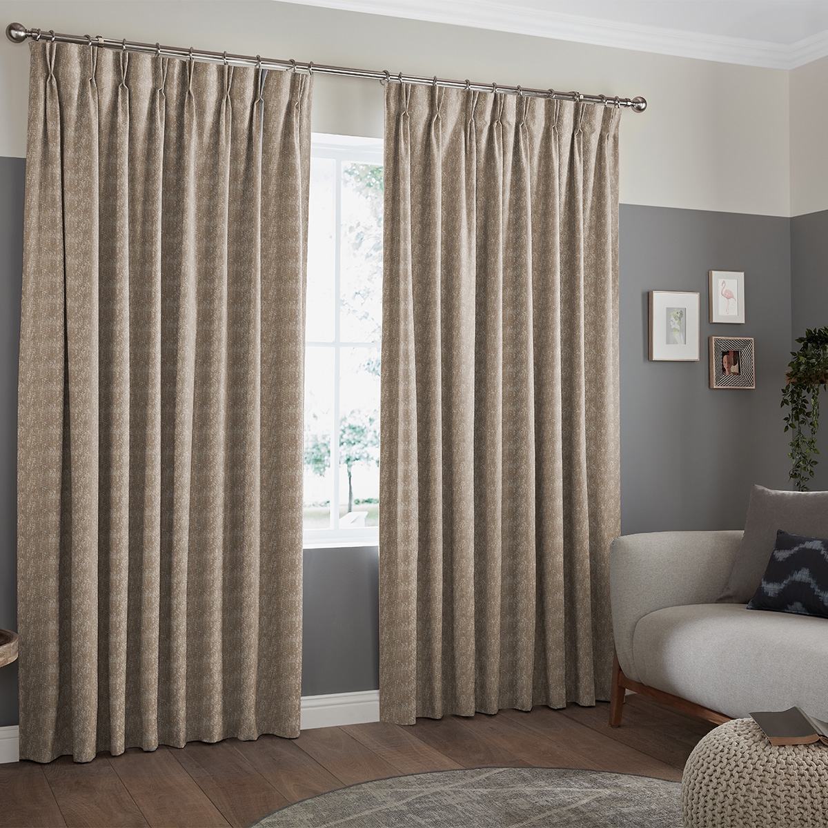 Product photograph of Grant Taupe Curtain from Choice Furniture Superstore.