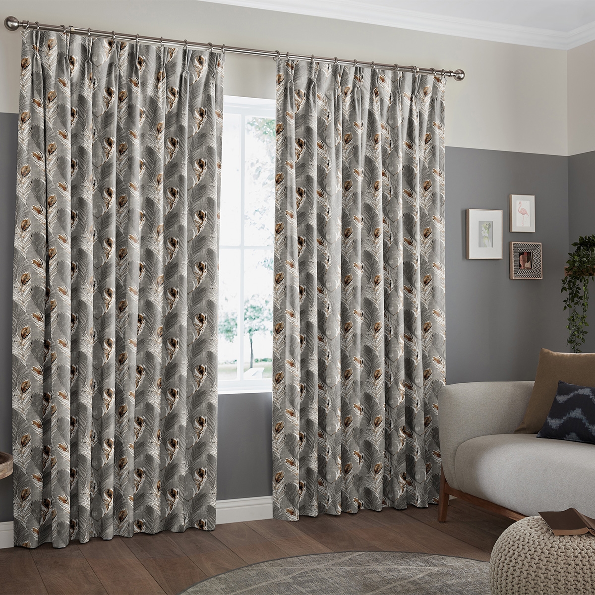 Product photograph of Laimer Rust Curtain from Choice Furniture Superstore.