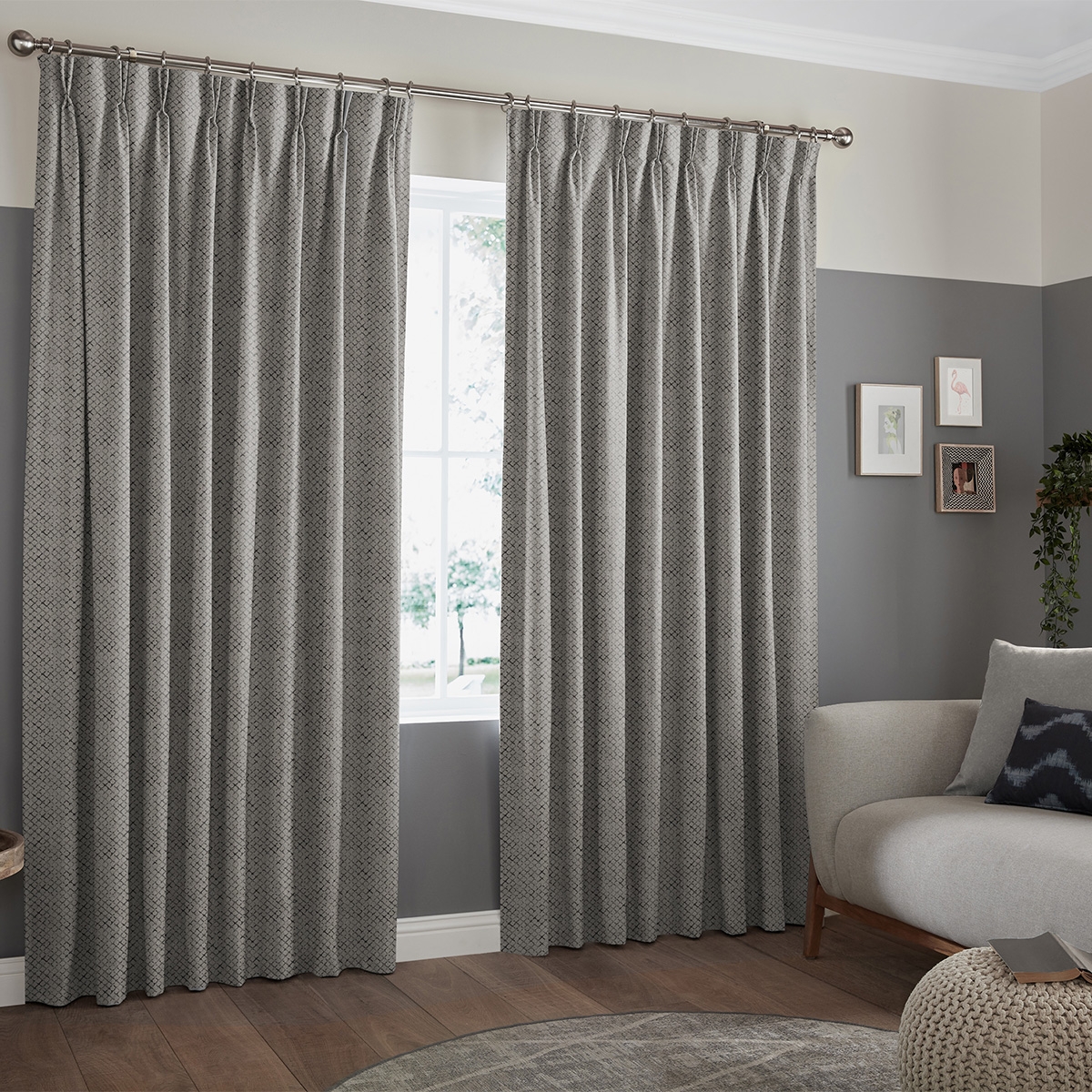 Product photograph of Olise Graphite Curtain from Choice Furniture Superstore.