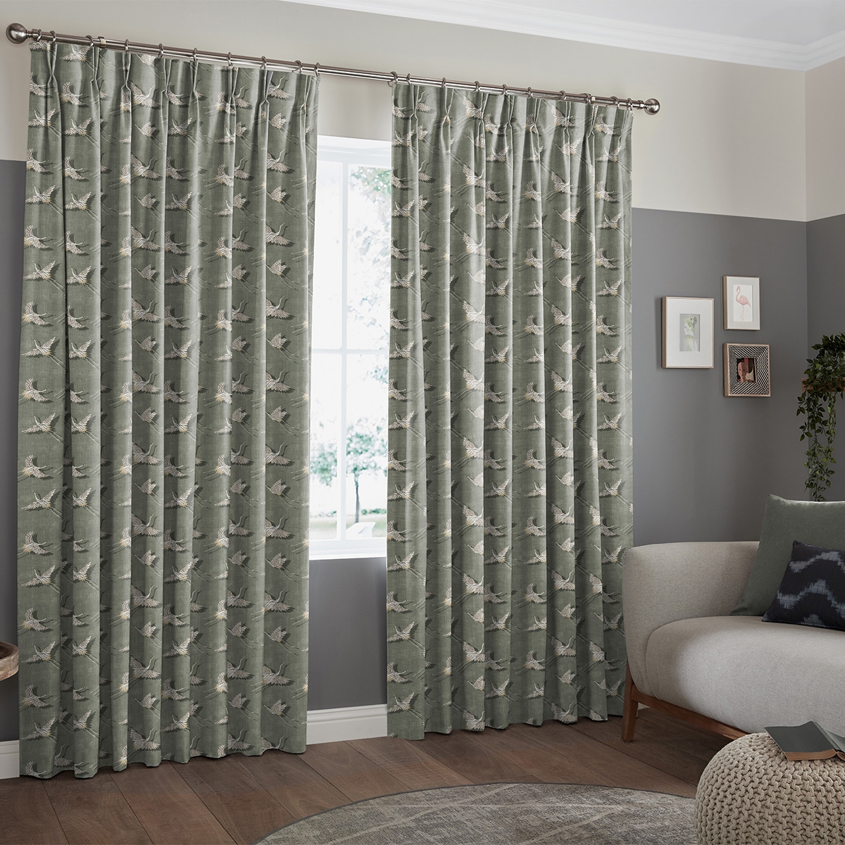 Product photograph of Olivia Olive Curtain from Choice Furniture Superstore.