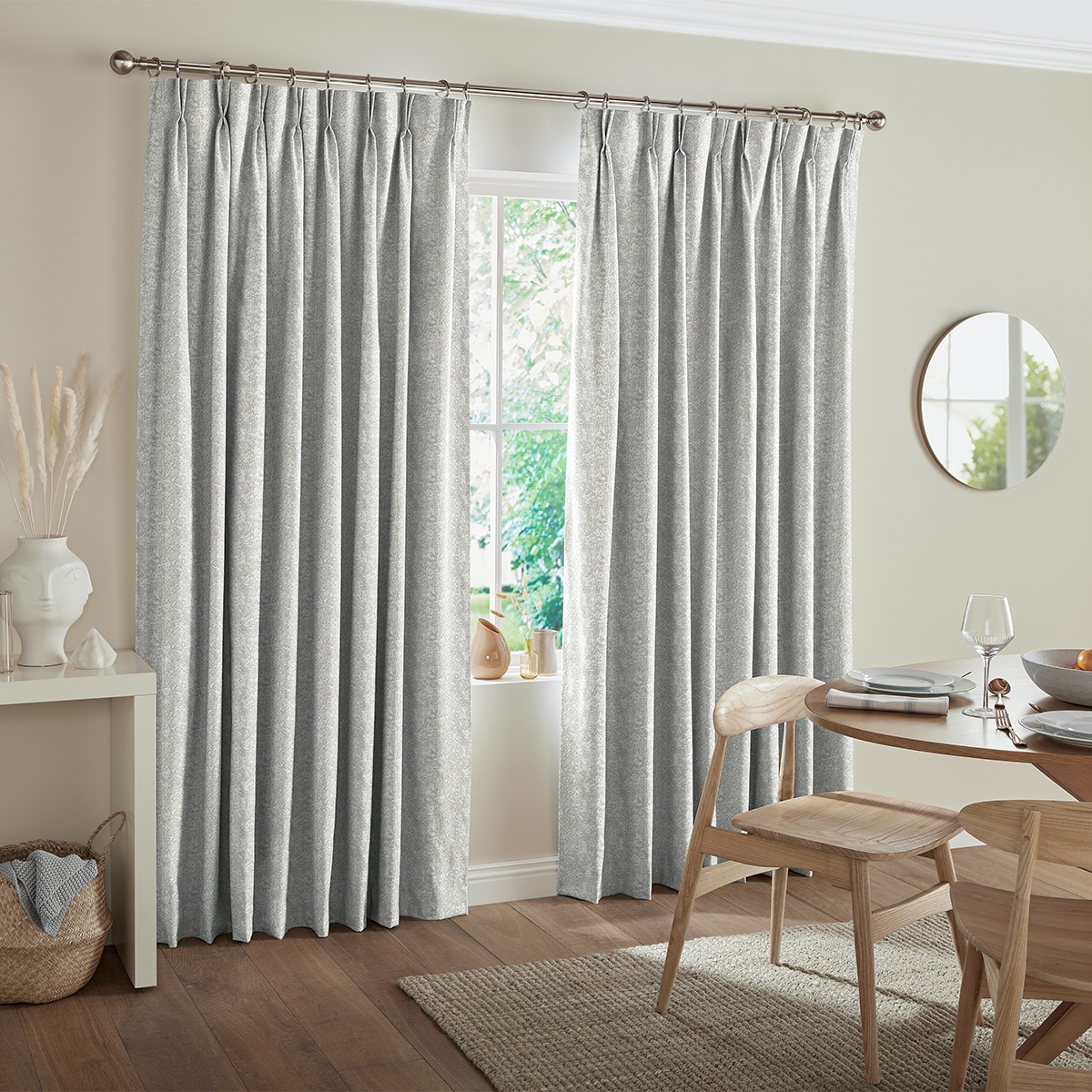Product photograph of Pavard Silver Curtain from Choice Furniture Superstore.
