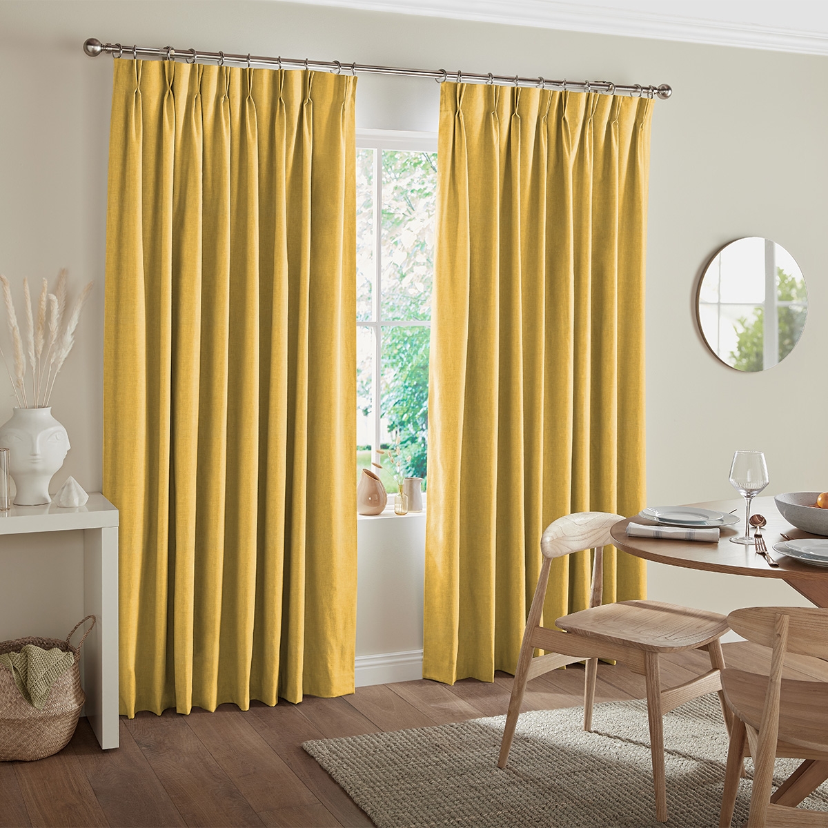 Product photograph of Riyad Buttercup Curtain from Choice Furniture Superstore.