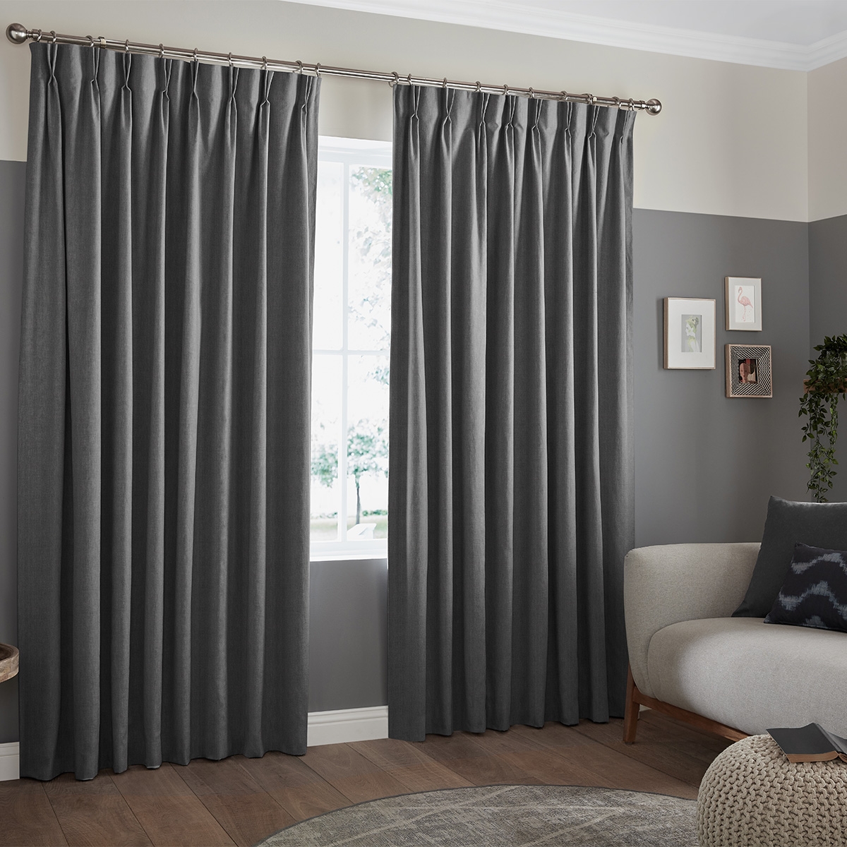 Product photograph of Romero Charcoal Curtain from Choice Furniture Superstore.