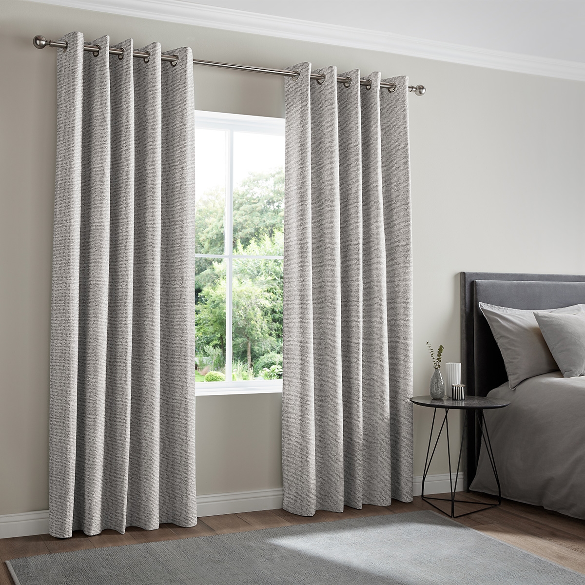 Product photograph of Tarik Graphite Curtain from Choice Furniture Superstore.