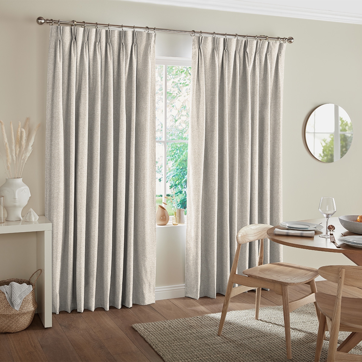 Product photograph of Tarik Taupe Curtain from Choice Furniture Superstore.