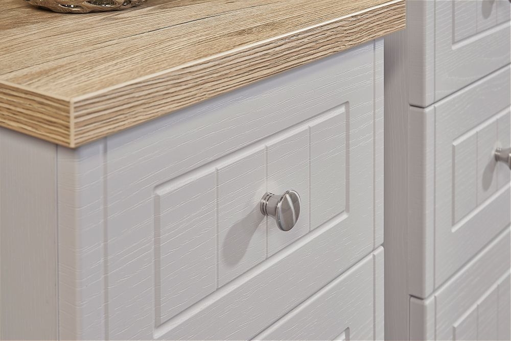 Product photograph of Vienna Cashmere 3 Drawer Beside Cabinet from Choice Furniture Superstore.
