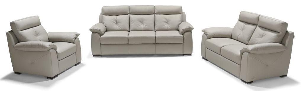 Product photograph of Bari Moon Leather 3 Seater Sofa from Choice Furniture Superstore.
