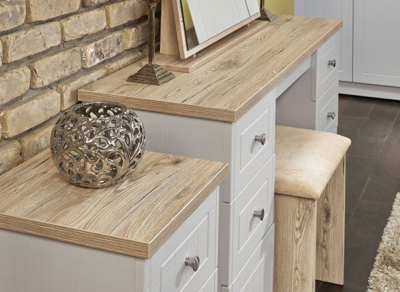 Product photograph of Vienna Cashmere 6 Drawer Double Dressing Table from Choice Furniture Superstore.