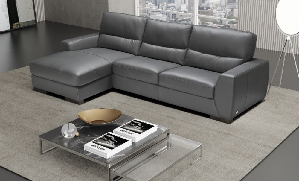 Product photograph of Nuova Left Hand Facing Corner Chaise Leather Sofa from Choice Furniture Superstore.