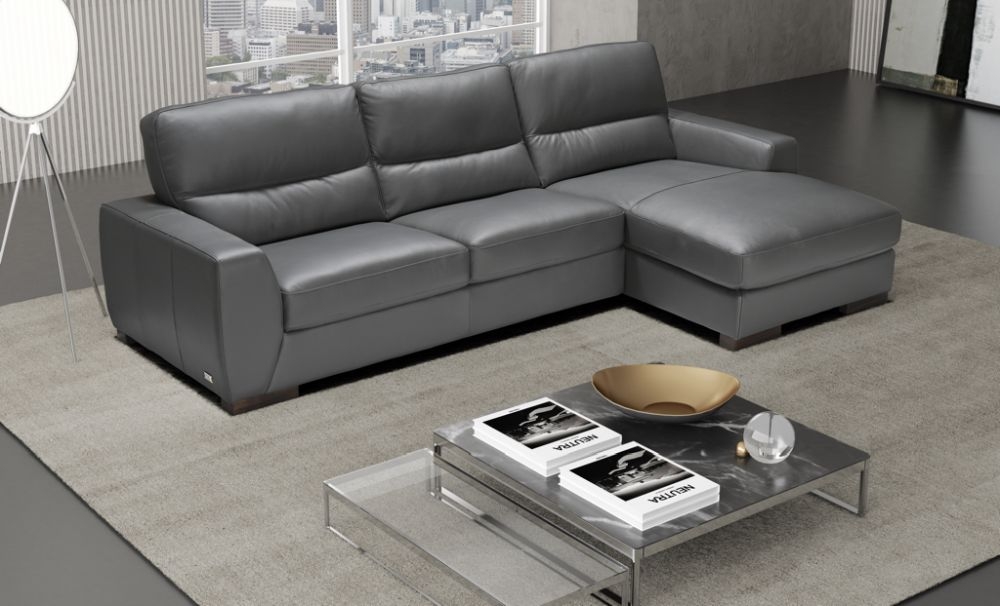 Product photograph of Nuova Right Hand Facing Corner Chaise Leather Sofa from Choice Furniture Superstore.
