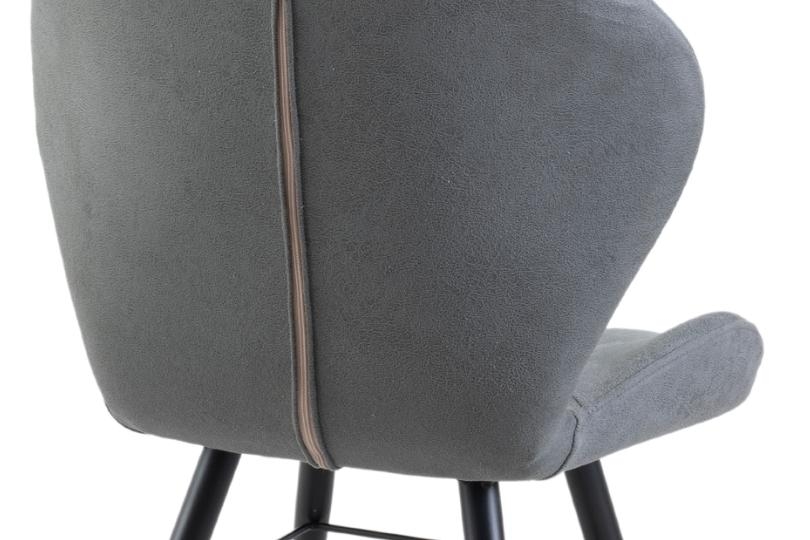 Product photograph of Clearance - Arctic Grey Dining Chair Velvet Fabric Upholstered With Round Black Metal Legs from Choice Furniture Superstore.