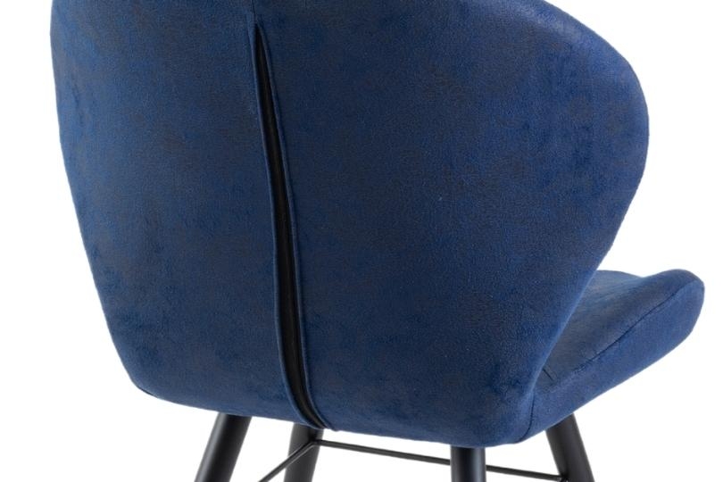 Product photograph of Clearance - Arctic Blue Dining Chair Velvet Fabric Upholstered With Round Black Metal Legs from Choice Furniture Superstore.