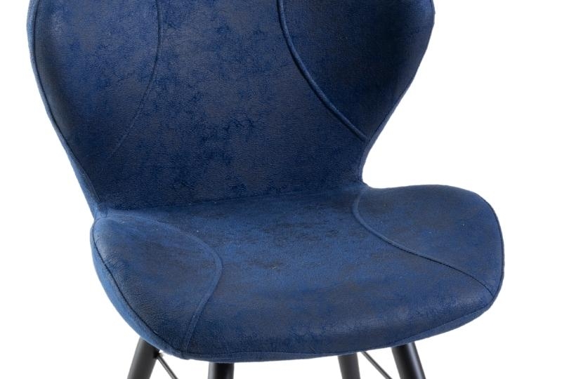 Product photograph of Clearance - Arctic Blue Dining Chair Velvet Fabric Upholstered With Round Black Metal Legs from Choice Furniture Superstore.