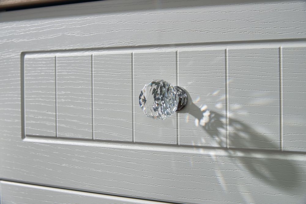 Product photograph of Vienna Porcelain 3 Drawer Beside Cabinet from Choice Furniture Superstore.