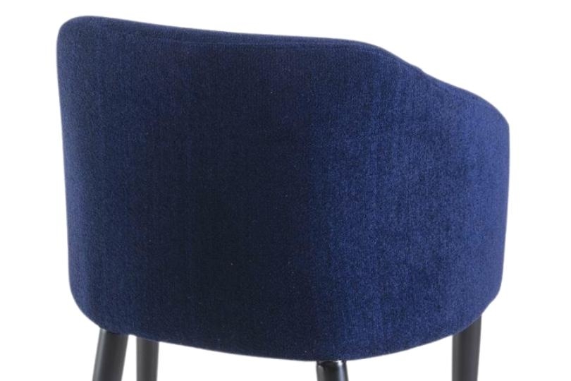 Product photograph of Clearance - Ella Blue Dining Chair Velvet Fabric Upholstered With Round Black Wooden Legs Pair from Choice Furniture Superstore.