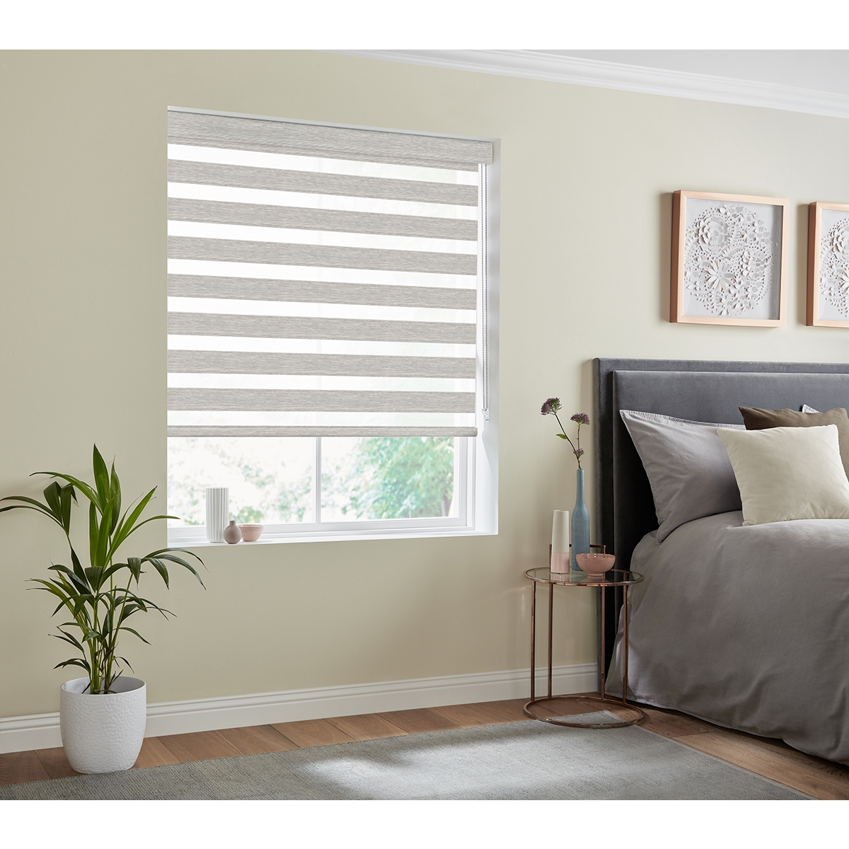 Product photograph of Kira Charcoal Silver Fifty50 Blinds from Choice Furniture Superstore.