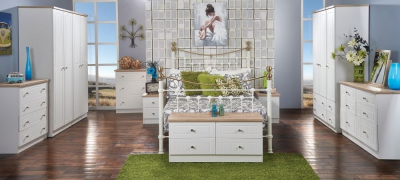 Product photograph of Vienna Porcelain 3 Drawer Deep Chest from Choice Furniture Superstore.