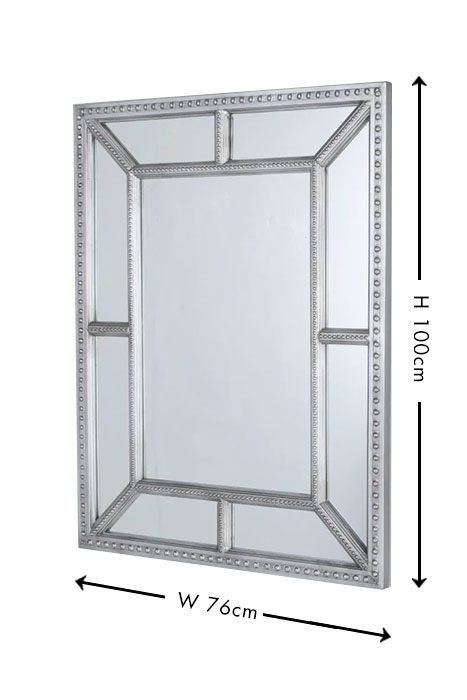 Product photograph of Clearance - Antique Silver Trim Wall Mirror Rectangular - 76cm X 100cm from Choice Furniture Superstore.