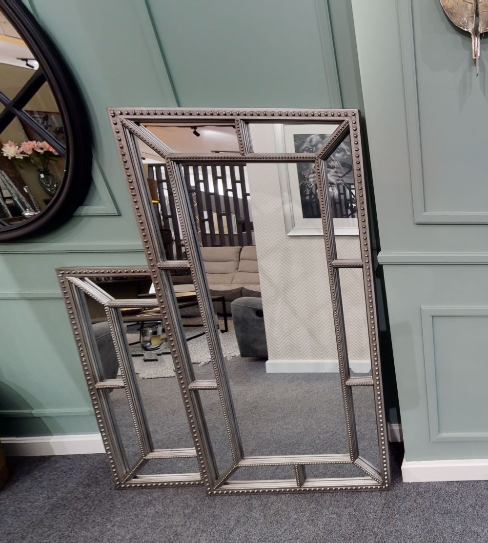 Product photograph of Clearance - Antique Silver Trim Wall Mirror Rectangular - 80cm X 155cm from Choice Furniture Superstore.