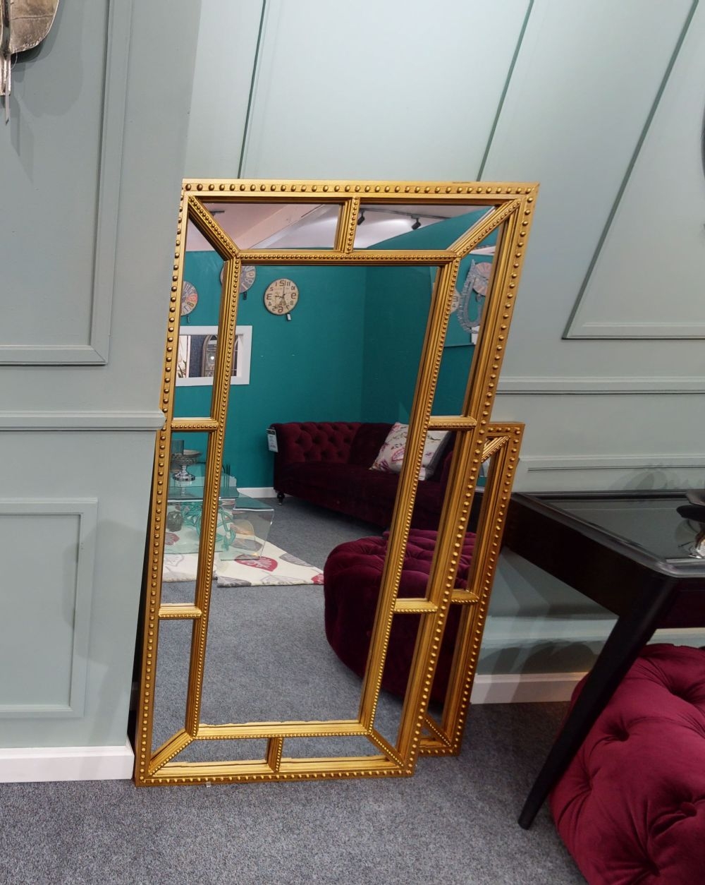 Product photograph of Clearance - Antique Gold Trim Wall Mirror Rectangular - 80cm X 155cm from Choice Furniture Superstore.