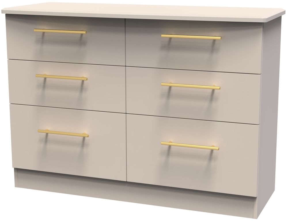 Product photograph of Haworth Kashmir Matt 6 Drawer Midi Chest from Choice Furniture Superstore.