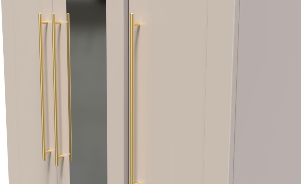 Product photograph of Haworth Kashmir Matt 3 Door Tall Mirror Wardrobe from Choice Furniture Superstore.