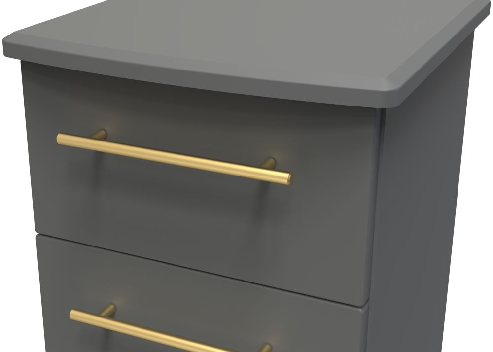 Product photograph of Haworth Grey 3 Drawer Beside Cabinet from Choice Furniture Superstore.