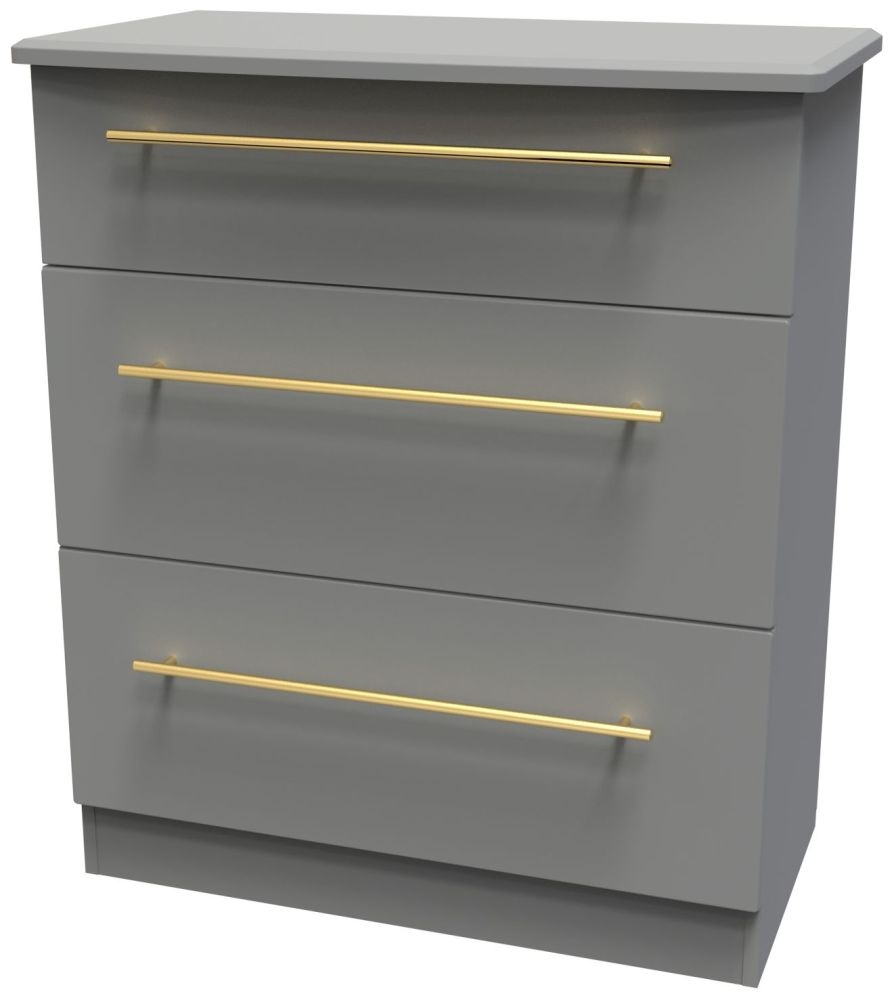 Product photograph of Haworth Dusk Grey 3 Drawer Chest from Choice Furniture Superstore.