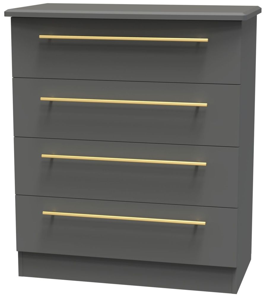 Product photograph of Haworth Dusk Grey 4 Drawer Chest from Choice Furniture Superstore.