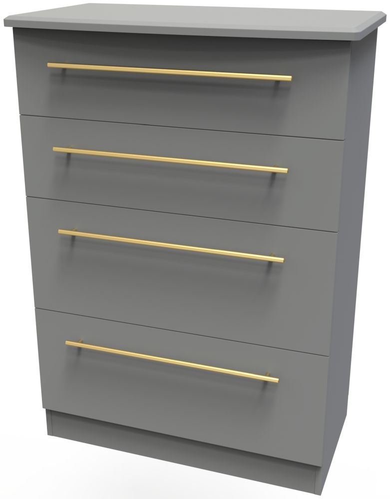 Product photograph of Haworth Grey 4 Drawer Deep Chest from Choice Furniture Superstore.