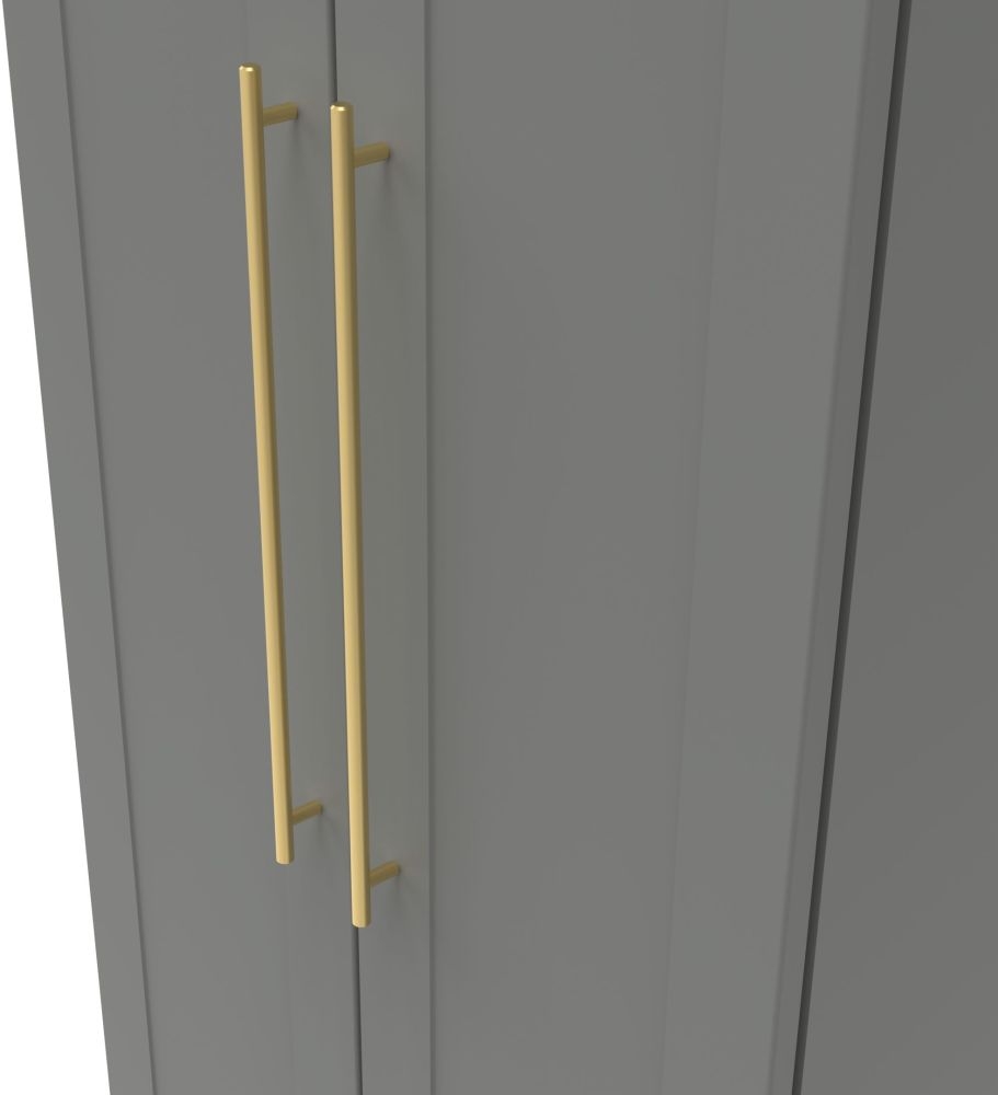 Product photograph of Haworth Grey 2 Door Plain Tall Wardrobe from Choice Furniture Superstore.