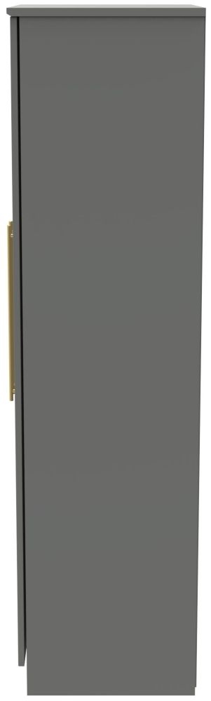 Product photograph of Haworth Grey 2 Door Plain Tall Wardrobe from Choice Furniture Superstore.