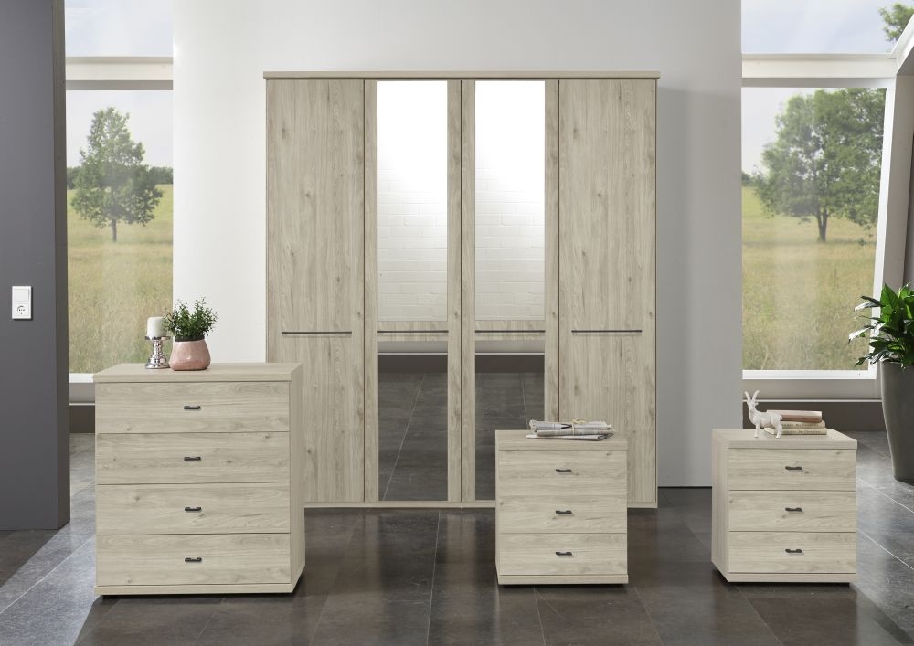 Product photograph of Dakar 2 Wardrobes With Cornice And Slate Handles from Choice Furniture Superstore.