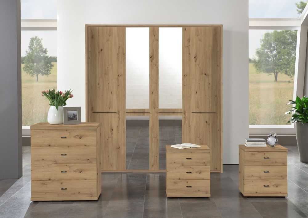 Product photograph of Wiemann Dakar 2 Bedside Chest Dresser With Slate Handles - Variation Available from Choice Furniture Superstore.