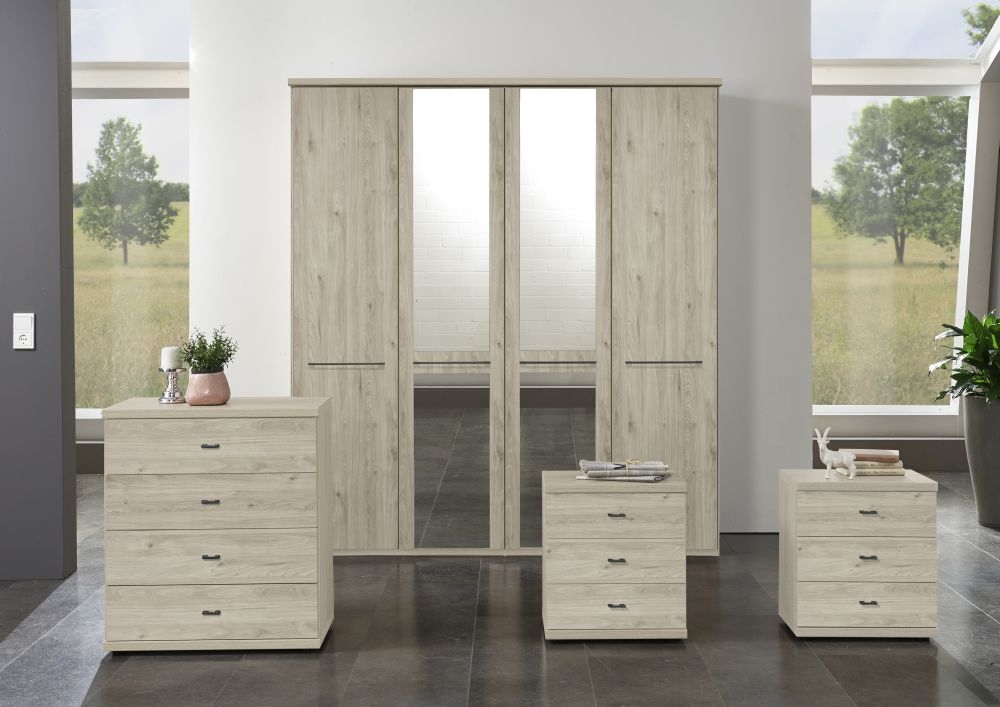 Product photograph of Wiemann Dakar 2 Bedside Chest Dresser With Slate Handles - Variation Available from Choice Furniture Superstore.