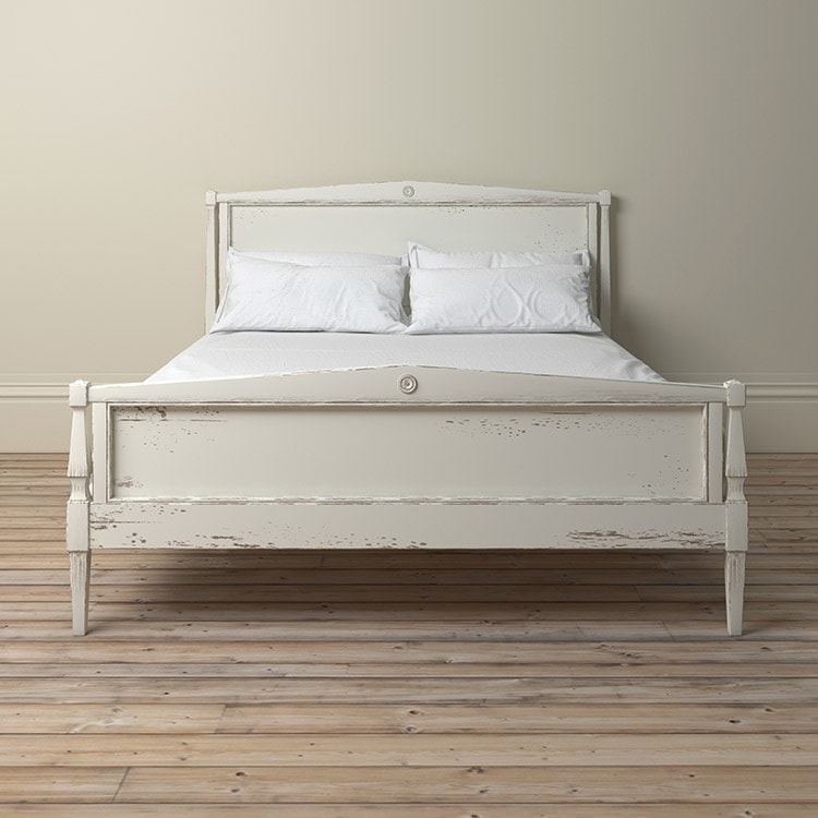 Product photograph of Willis And Gambier Atelier Aged White Painted High Footend Bedstead from Choice Furniture Superstore.