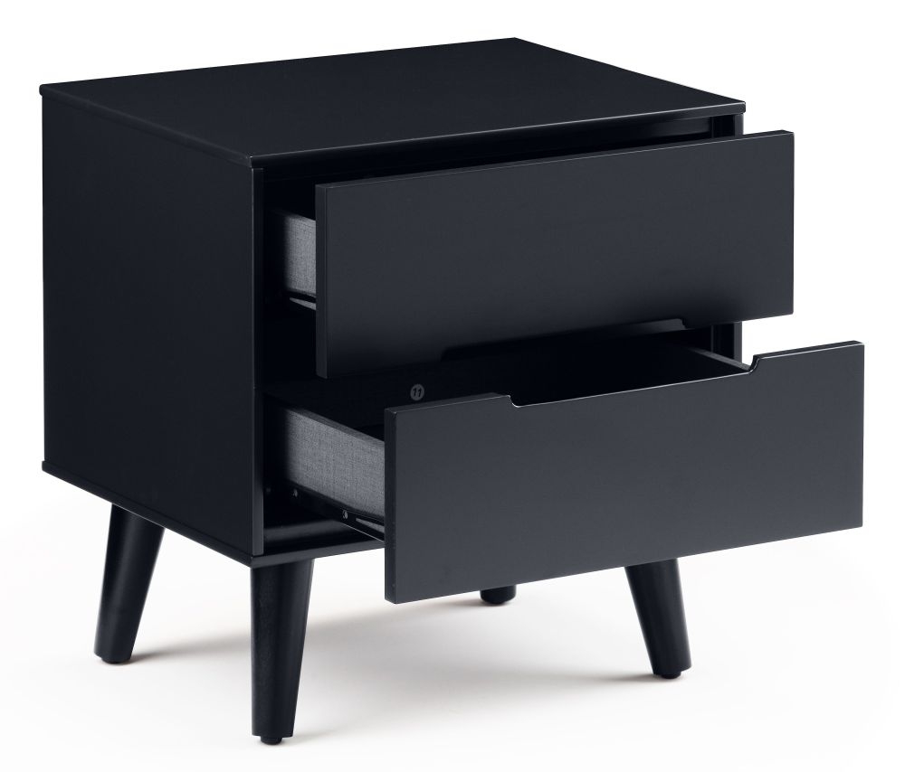 Product photograph of Alicia Anthracite 2 Drawer Bedside Cabinet from Choice Furniture Superstore.